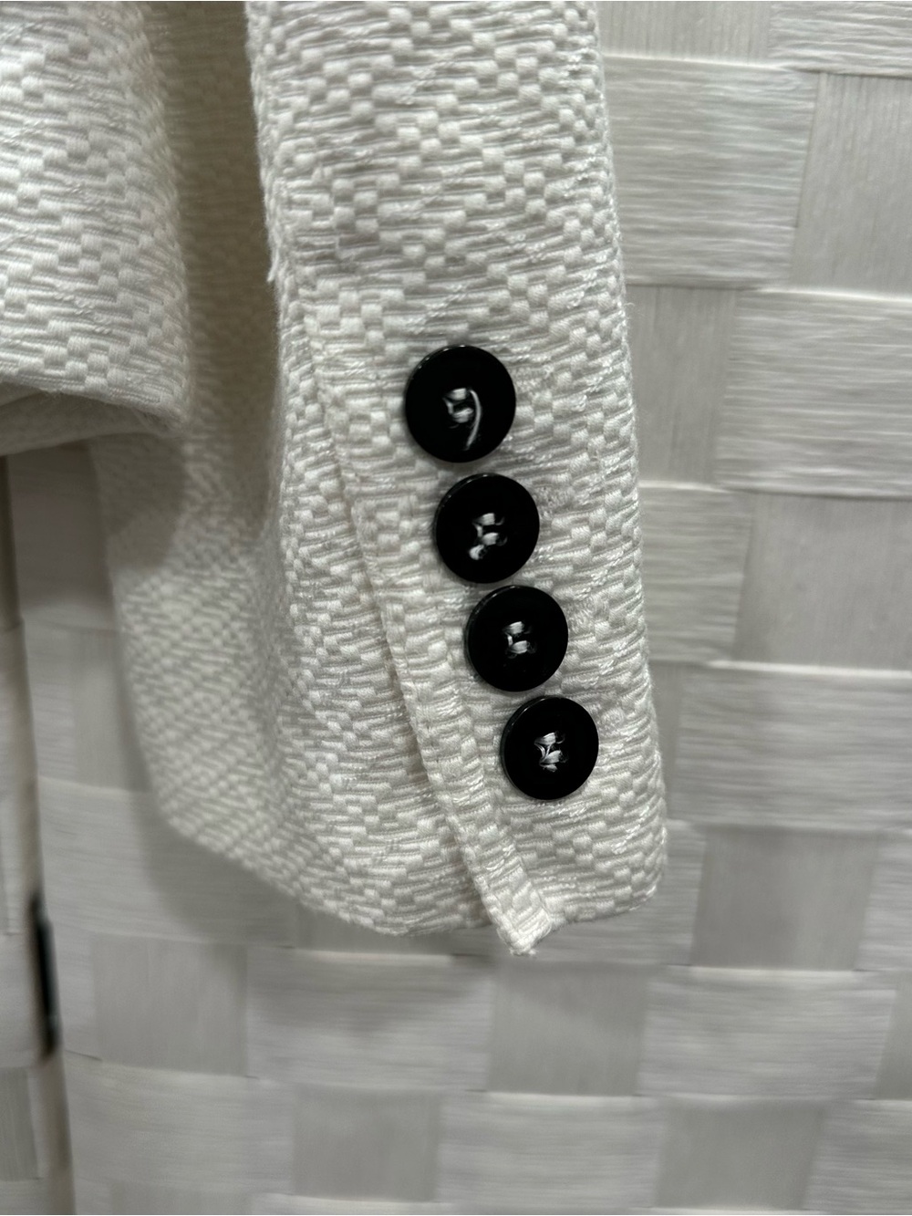 Vintage Jones New York Ivory White Textured Blazer Jacket 14P Career Classic - Picture 4 of 9